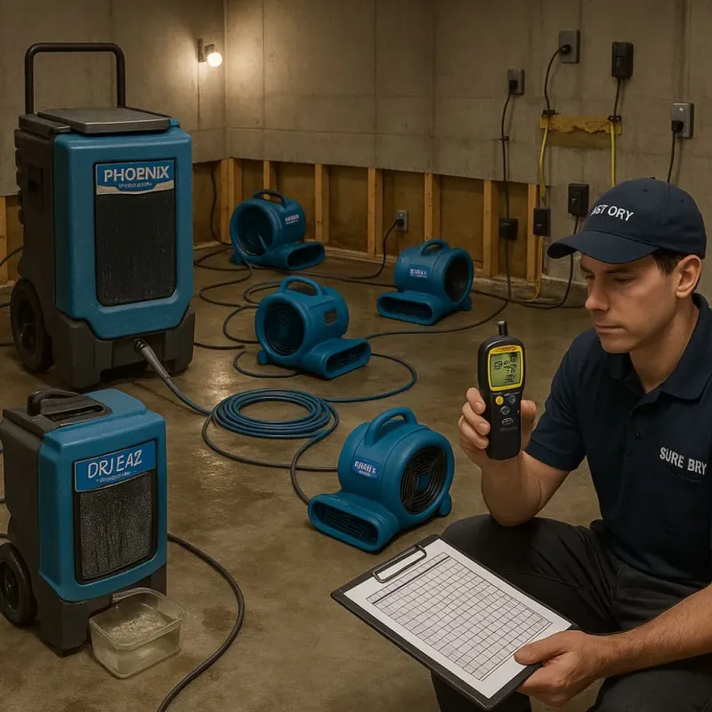 Structural Drying and Dehumidification process in Rock Springs, WY